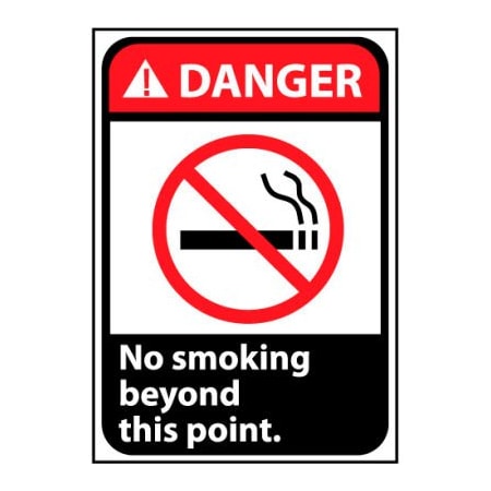 National Marker Co Danger Sign 14x10 Rigid Plastic - No Smoking Beyond This Point DGA7RB